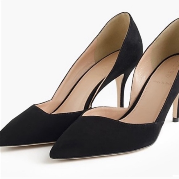 J. Crew Shoes - J.CREW D’Orsay Black Suede Pump Size 8.5 Italy